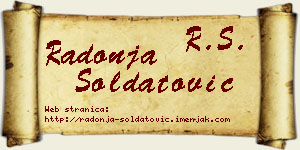 Radonja Soldatović vizit kartica